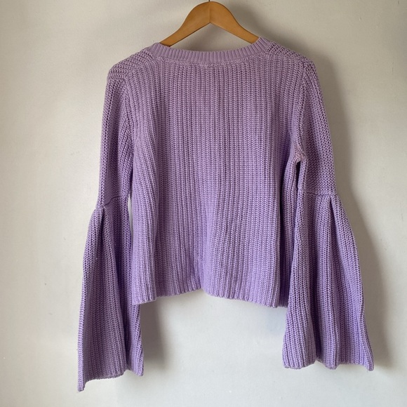 Free People S Damsel Bell Sleeve Knit Sweater - Picture 8 of 13